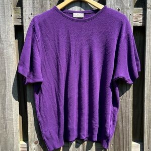 Vintage Classic Expressions Super Soft Purple Sweater Short Sleeved💜